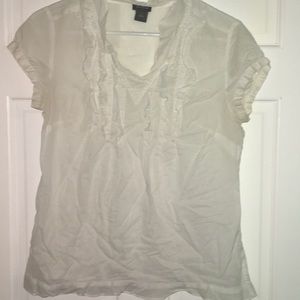 Ann Taylor white sheer blouse